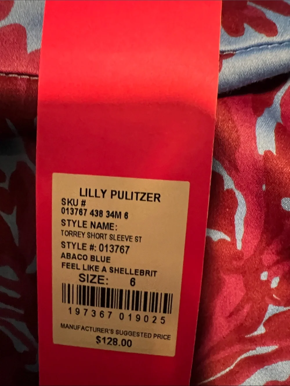 Lilly Pulitzer Blue Top with Purple Floral Print